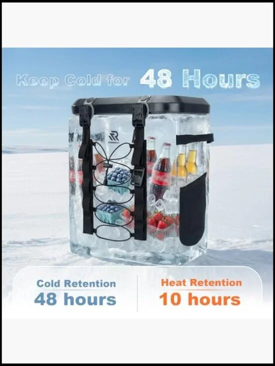 Insulated Magnetic Cooler Backpack Leakproof 48H Soft Cooler for Camping - Picture 2 of 6